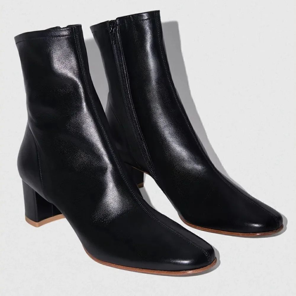BY FAR Sofia Black Leather Boots NEW REVOLVE